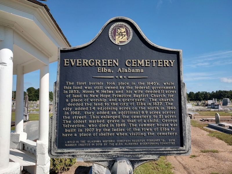 Evergreen Cemetery Marker image. Click for full size.