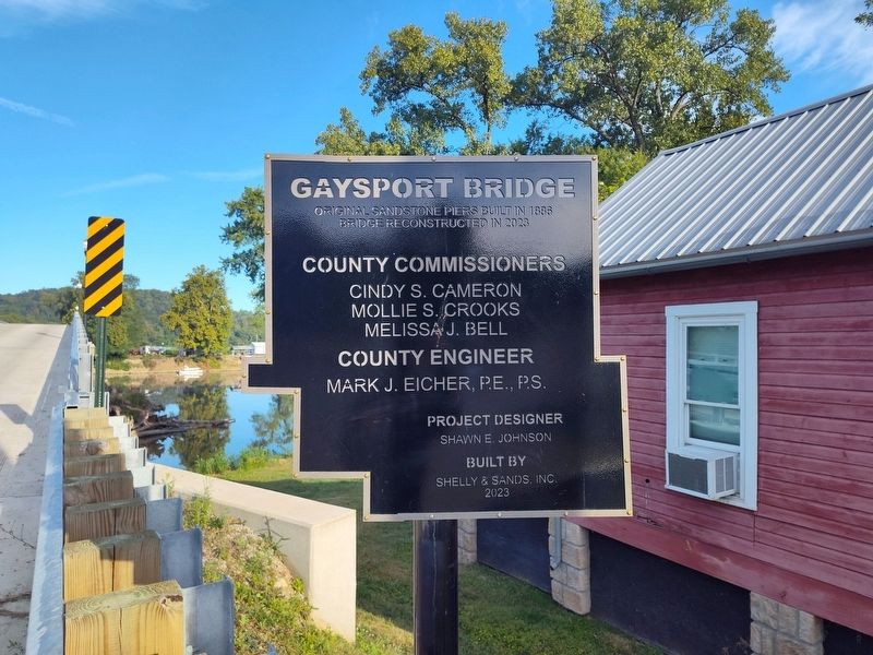 Gaysport Bridge Marker. Click for full size. Gaysport Bridge Marker image. Click for full size.