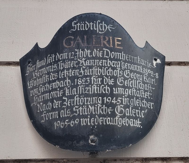 Städtische Galerie / Municipal Gallery Marker. Click for full size. Städtische Galerie / Municipal Gallery Marker image. Click for full size.