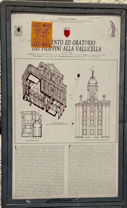 Convento ed Oratorio dei Filippini alla Vallicella / Convent and Oratory of Saint Philip Neri Marker image. Click for full size.