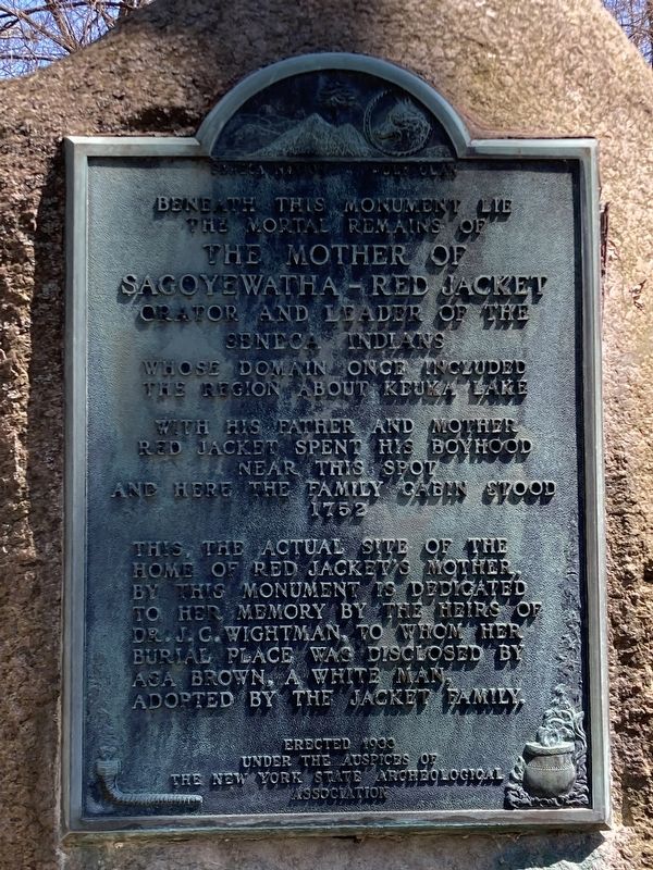 The Mother of Sagoyewatha - Red Jacket Marker. Click for full size. The Mother of Sagoyewatha - Red Jacket Marker image. Click for full size.