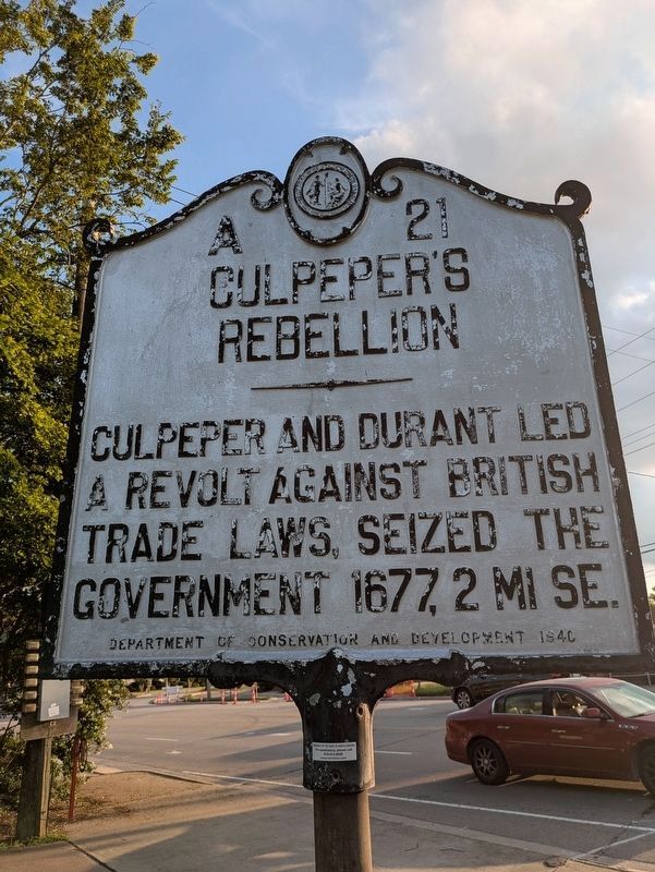 Culpeper’s Rebellion Marker. Click for full size. Culpeper’s Rebellion Marker image. Click for full size.