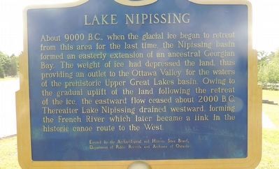 Lake Nipissing - Marker. Click for full size. Lake Nipissing - Marker image. Click for full size.