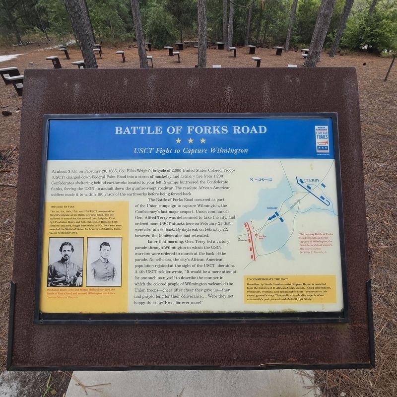 Battle of Forks Road Marker. Click for full size. Battle of Forks Road Marker image. Click for full size.