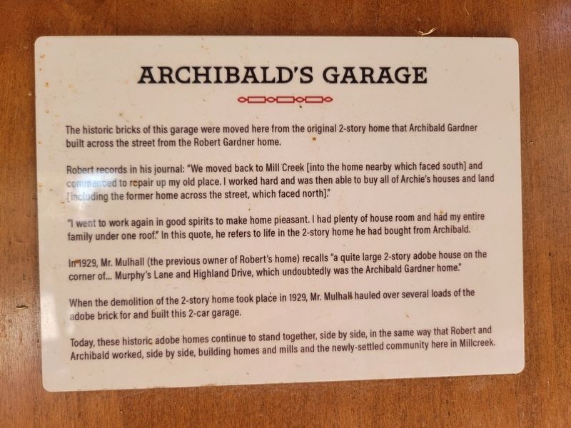 Archibald's Garage Marker. Click for full size. Archibald's Garage Marker image. Click for full size.