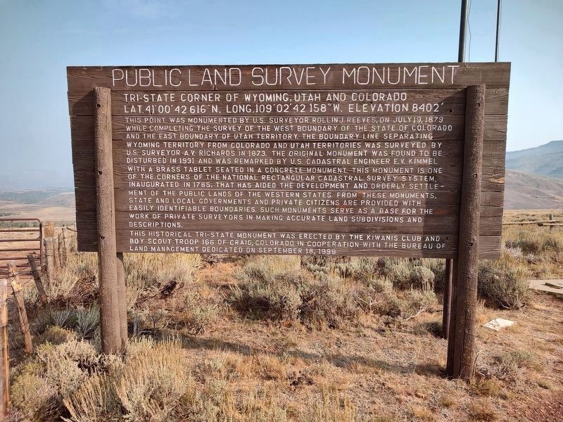 Tri-State Corner of Wyoming, Utah and Colorado Marker image. Click for full size.