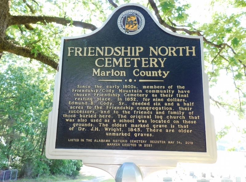 FRIENDSHIP NORTH CEMETERY Marker image. Click for full size.