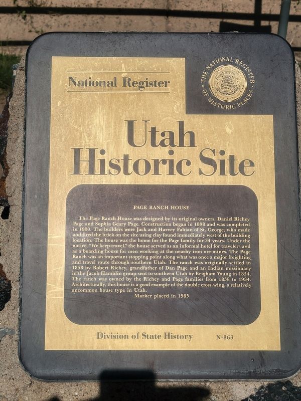 Page Ranch House Marker image. Click for full size.