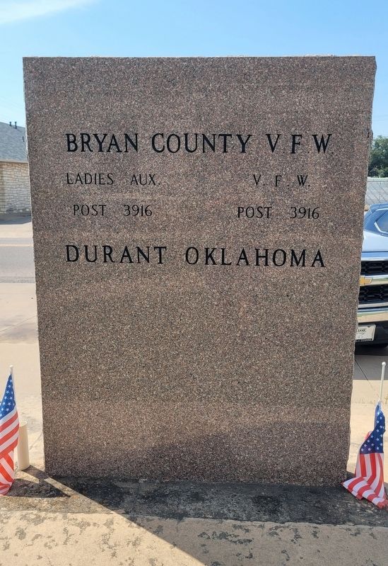 Bryan County V.F.W. Memorial - Reverse Side image. Click for full size.