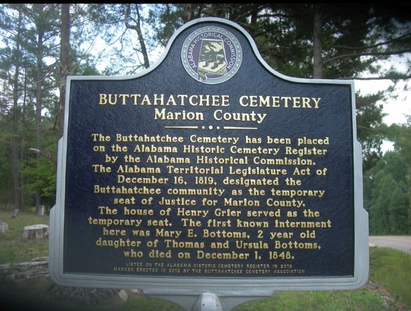 BUTTAHATCHEE CEMETERY Marker image. Click for full size.