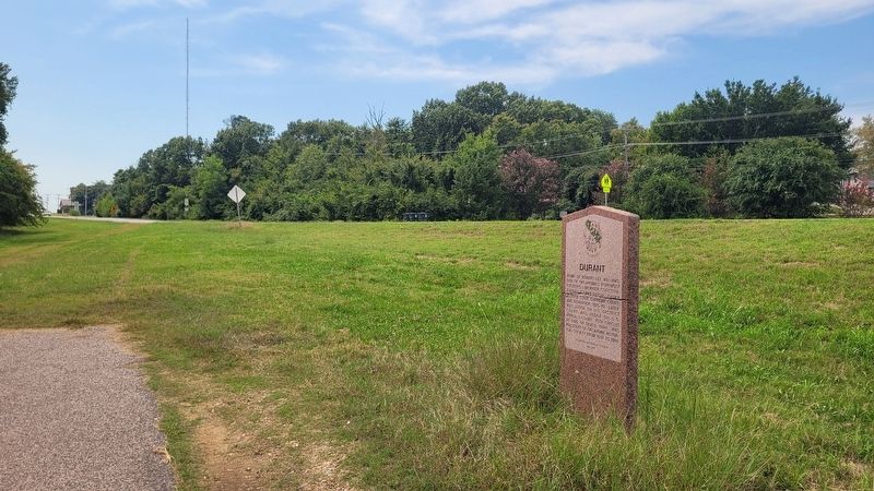 The view of the Durant Marker along the street. Click for full size. The view of the Durant Marker along the street image. Click for full size.