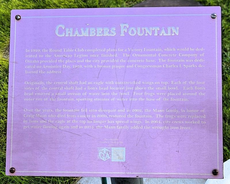 Chambers Fountain Marker image. Click for full size.