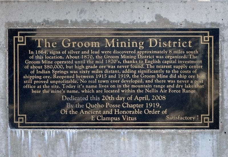 Groom Mining District Marker image. Click for full size.