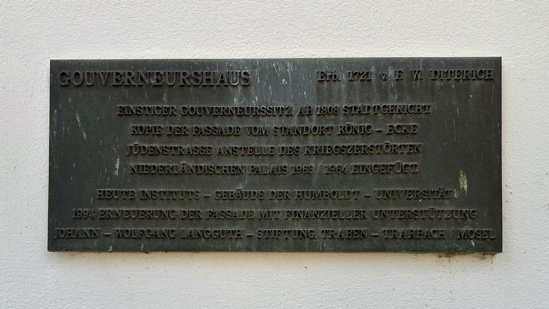 Governeurshaus Marker image. Click for full size.