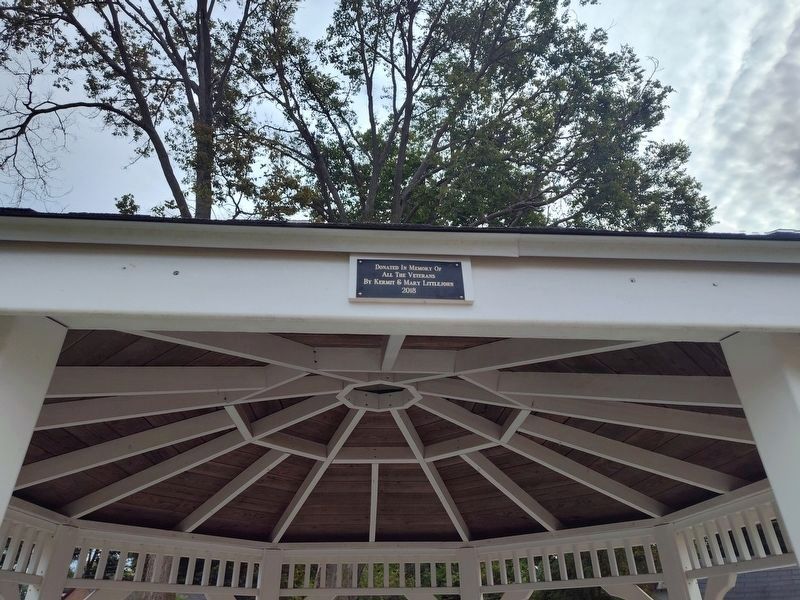 Veterans Memorial Gazebo plaque. Click for full size. Veterans Memorial Gazebo plaque image. Click for full size.