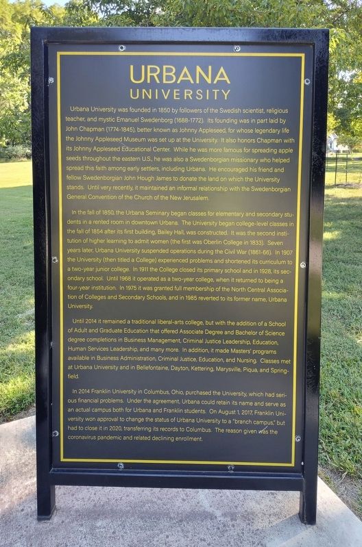 Urbana University Marker image. Click for full size.