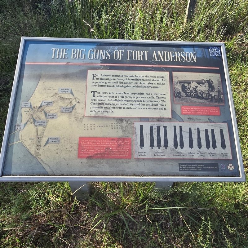 The Big Guns of Fort Anderson Marker. Click for full size. The Big Guns of Fort Anderson Marker image. Click for full size.