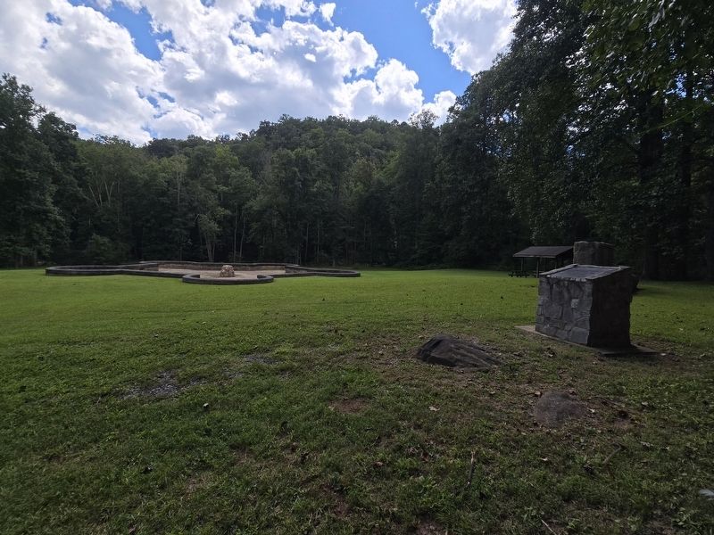 McDowell County Marker looking towards Andrew's Geyser. Click for full size. McDowell County Marker looking towards Andrew's Geyser image. Click for full size.