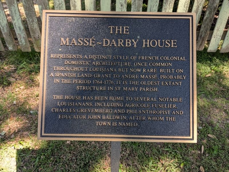 The Mass้ - Darby House Marker. Click for full size. The Mass้ - Darby House Marker image. Click for full size.