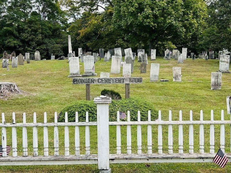 Pioneer Cemetery Marker. Click for full size. Pioneer Cemetery Marker image. Click for full size.