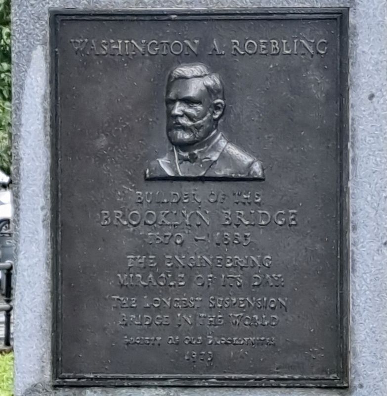 Washington Roebling Marker. Click for full size. Washington Roebling Marker image. Click for full size.