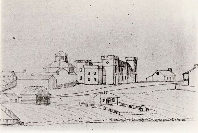 Wellington County Courthouse and Gaol, circa 1853 image. Click for full size.
