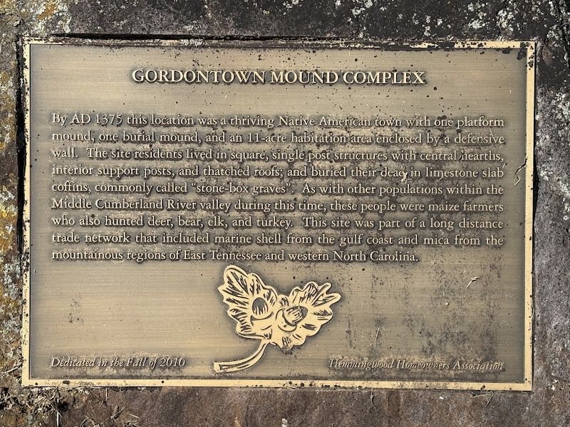 Gordontown Mound Complex Marker image. Click for full size.