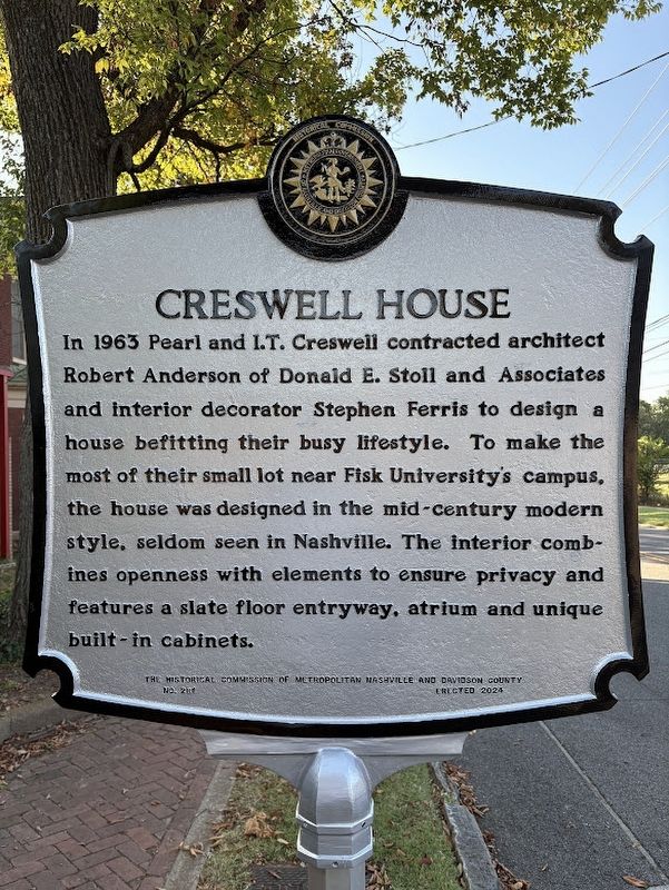 Pearl Sanders Creswell (1912 - 1994) / Creswell House Marker. Click for full size. Pearl Sanders Creswell (1912 - 1994) / Creswell House Marker image. Click for full size.