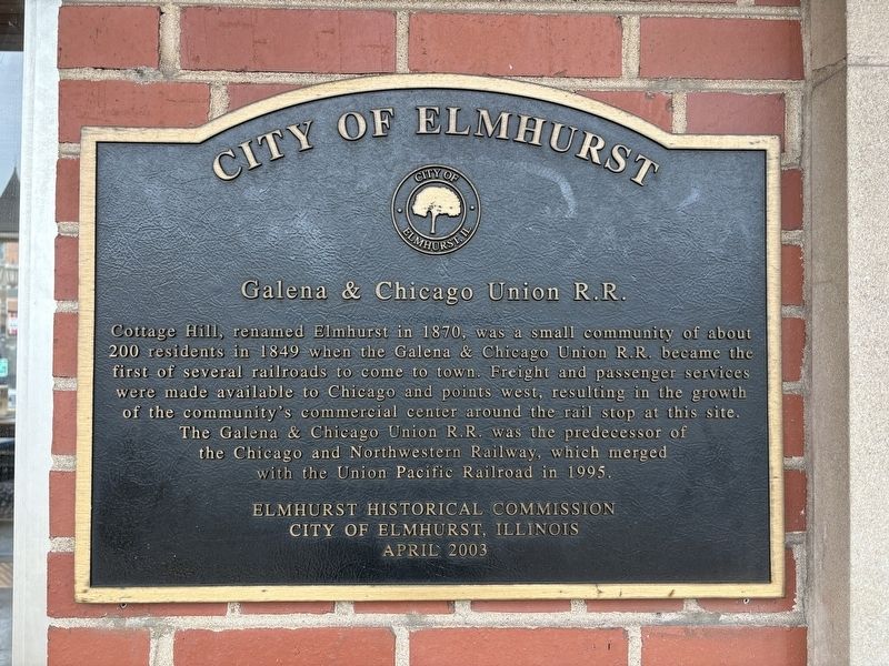 Galena & Chicago Union R.R. Marker. Click for full size. Galena & Chicago Union R.R. Marker image. Click for full size.