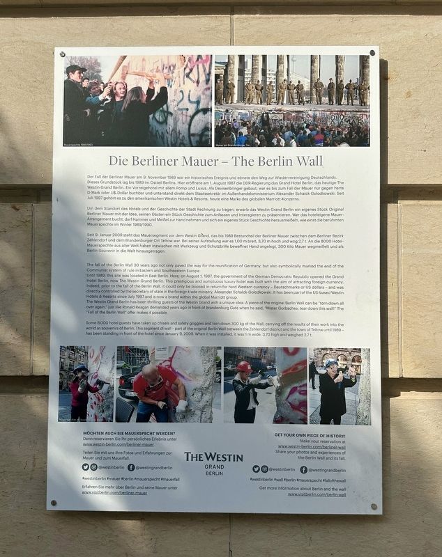 Die Berliner Mauer - The Berlin Wall Marker image. Click for full size.