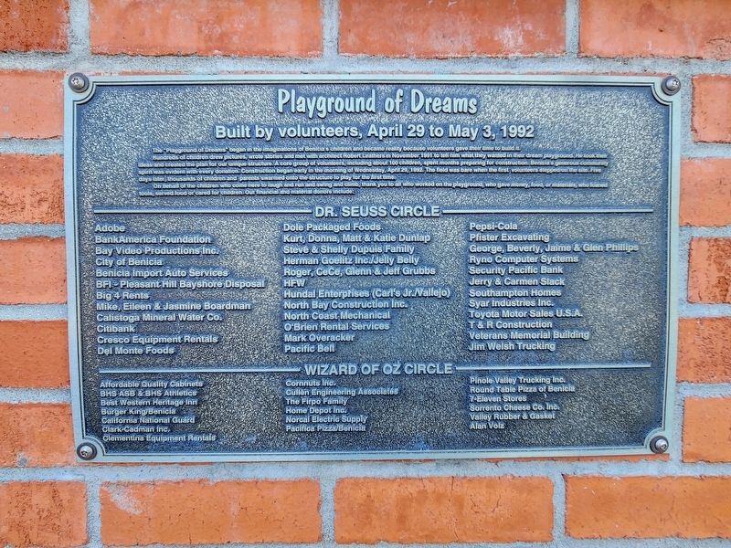 Playground of Dreams Marker image. Click for full size.
