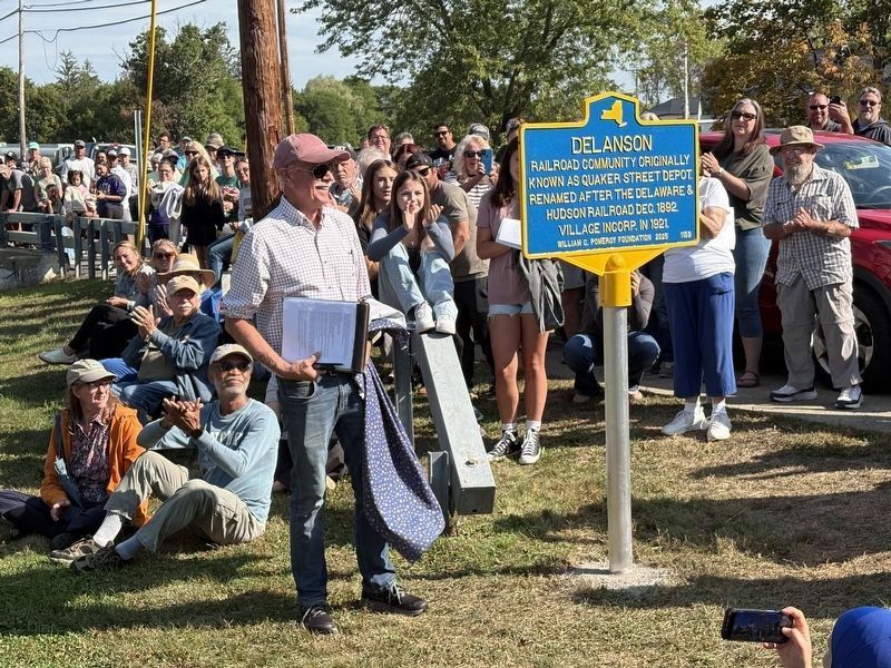 Delanson Marker Unveiled. Click for full size. Delanson Marker Unveiled image. Click for full size.