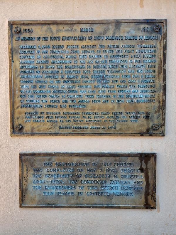 In Memory of the 100th Anniversary of Saint Dominic's Parish of Benicia Marker image. Click for full size.