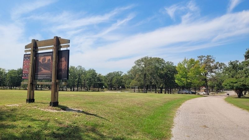 The view of the Boggy Depot Marker along the park road image. Click for full size.
