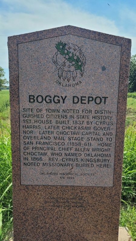 Boggy Depot Marker. Click for full size. Boggy Depot Marker image. Click for full size.