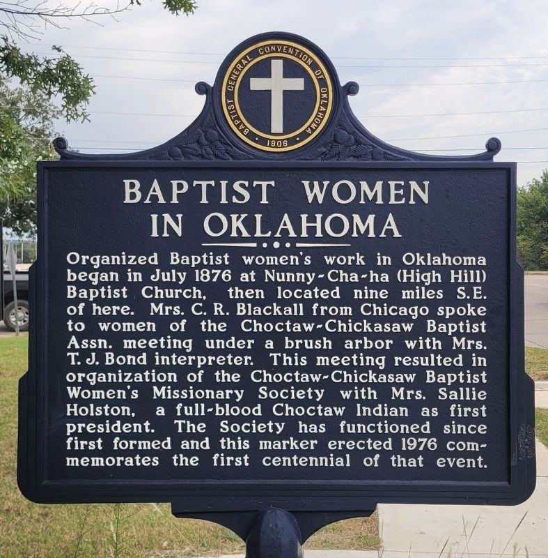 Baptist Women in Oklahoma Marker. Click for full size. Baptist Women in Oklahoma Marker image. Click for full size.