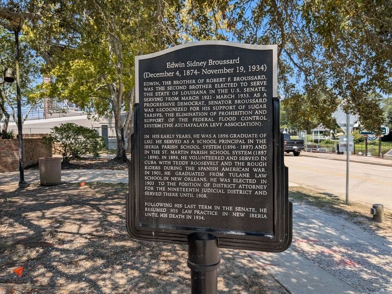 Edwin Sidney Broussard Marker. Click for full size. Edwin Sidney Broussard Marker image. Click for full size.