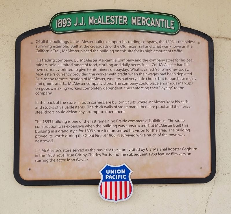 1893 J.J. McAlester Mercantile Marker. Click for full size. 1893 J.J. McAlester Mercantile Marker image. Click for full size.