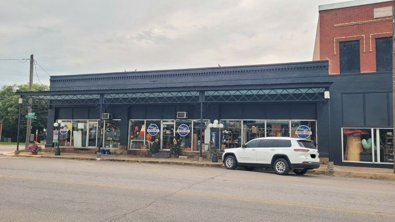 The view of the J.J. McAlester Mercantile Marker from across Main Street. Click for full size. The view of the J.J. McAlester Mercantile Marker from across Main Street image. Click for full size.