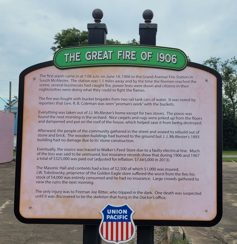 The Great Fire of 1906 Marker. Click for full size. The Great Fire of 1906 Marker image. Click for full size.