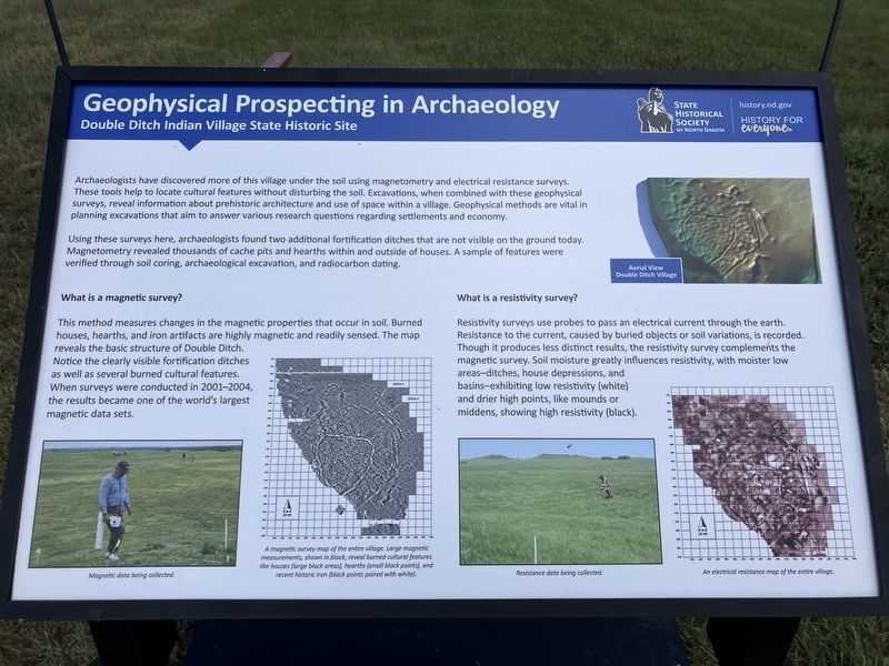 Geophysical Prospecting in Archaeology Marker. Click for full size. Geophysical Prospecting in Archaeology Marker image. Click for full size.