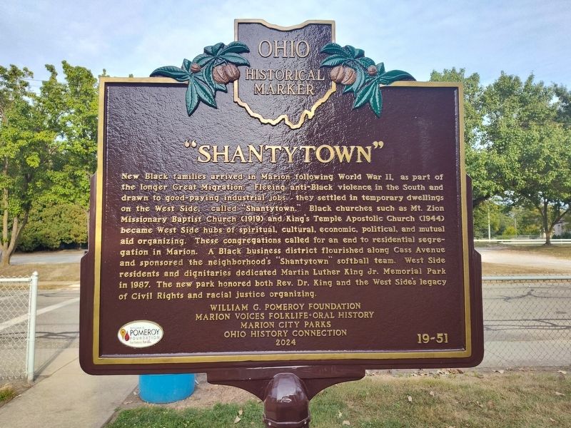 "Shantytown" side of marker. Click for full size. "Shantytown" side of marker image. Click for full size.