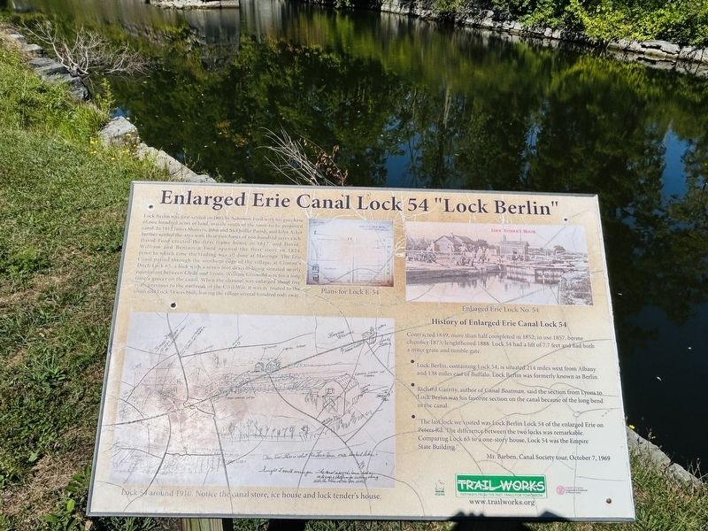 Enlarged Erie Canal Lock 54 “Lock Berlin” Marker. Click for full size. Enlarged Erie Canal Lock 54 “Lock Berlin” Marker image. Click for full size.