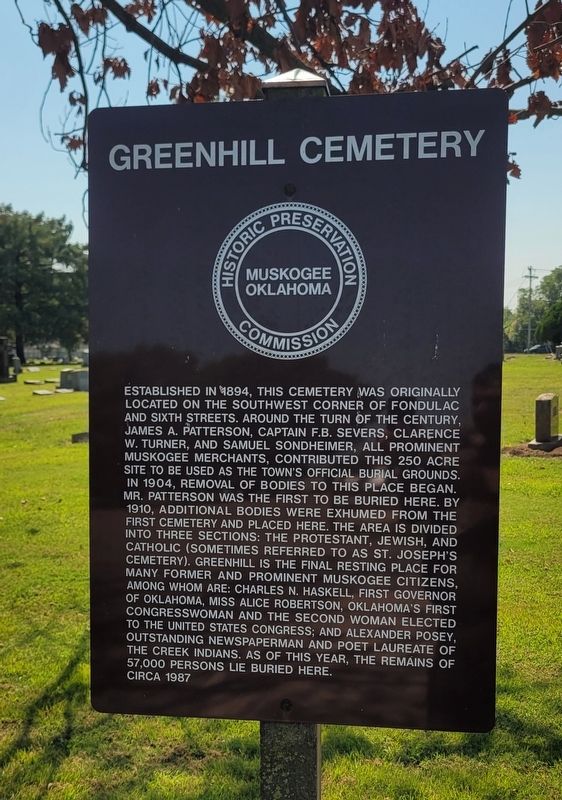 Greenhill Cemetery Marker image. Click for full size.