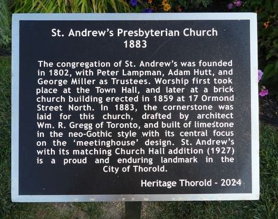 St. Andrew's Presbyterian Church 1833 - Marker. Click for full size. St. Andrew's Presbyterian Church 1833 - Marker image. Click for full size.