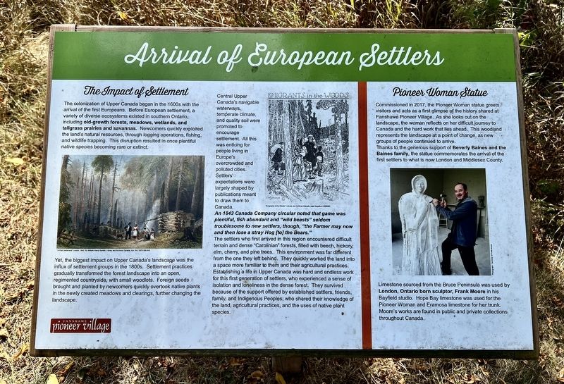 Arrival of European Settlers Marker. Click for full size. Arrival of European Settlers Marker image. Click for full size.