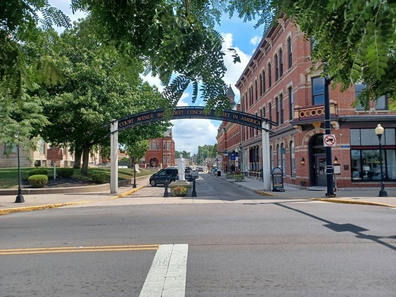 Oldest Concrete Street in America Marker. Click for full size. Oldest Concrete Street in America Marker image. Click for full size.
