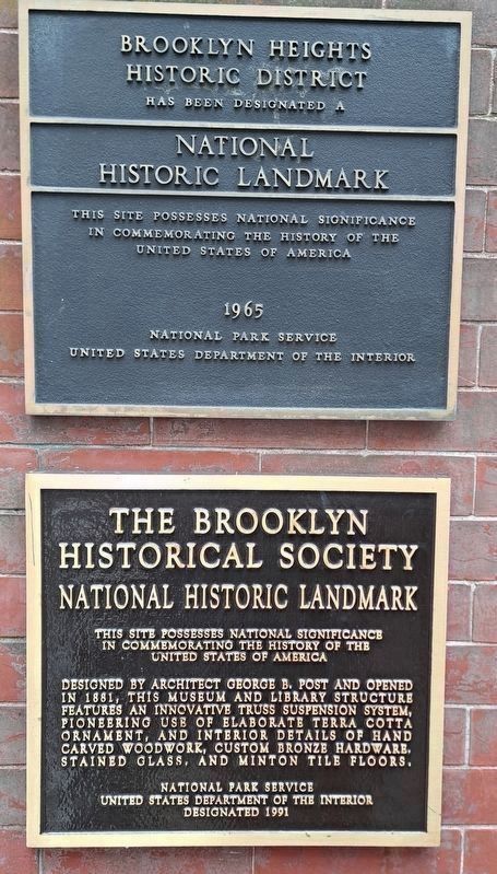 Brooklyn Heights Historic District Marker. Click for full size. Brooklyn Heights Historic District Marker image. Click for full size.
