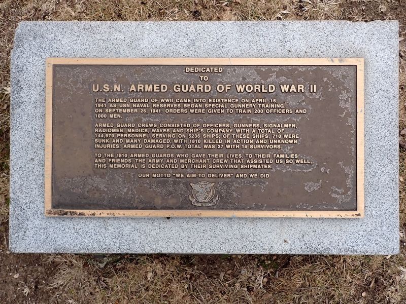 U.S.N. Armed Guard of World War II Marker image. Click for full size.