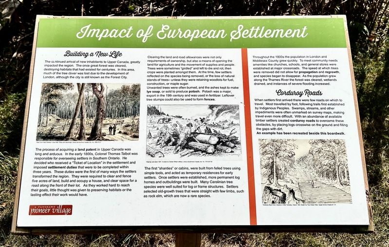 Impact of European Settlement Marker. Click for full size. Impact of European Settlement Marker image. Click for full size.